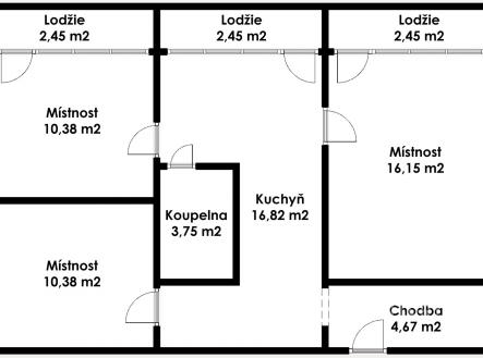 Prodej bytu, 3+1, 69 m²
