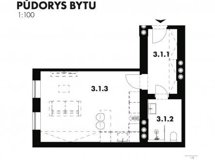 Prodej bytu, 1+kk, 35 m²