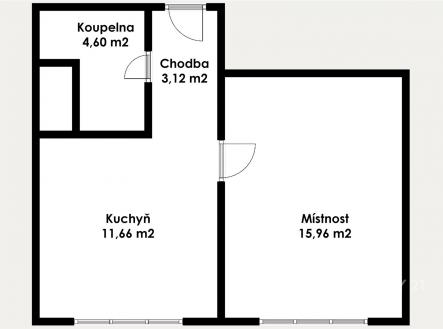 Pronájem bytu, 2+kk, 35 m²