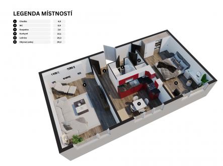 Prodej bytu, 2+1, 58 m²