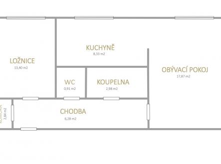 Pronájem bytu, 2+1, 53 m²