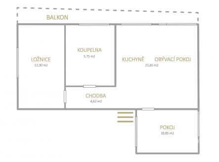 Pronájem bytu, 3+kk, 68 m²