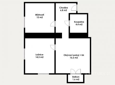 Prodej bytu, 3+kk, 54 m²