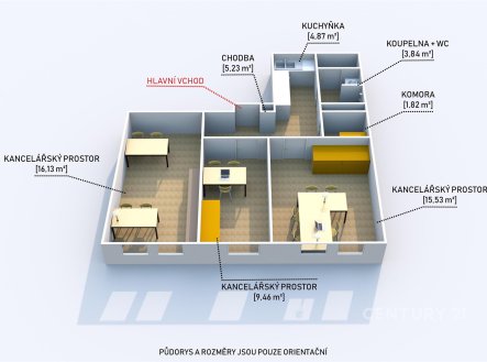Pronájem kanceláře, 59 m²