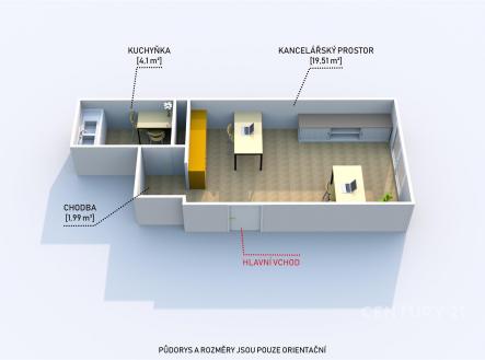 Pronájem kanceláře, 26 m²