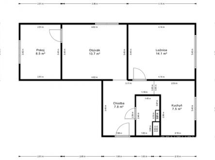 Pronájem bytu, 3+1, 56 m²
