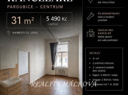 Pronájem kanceláře, 31 m²
