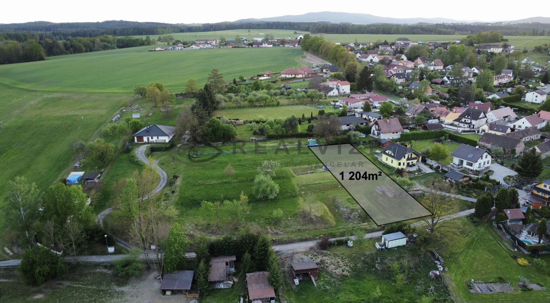 Pohled na pozemek Doudleby 1