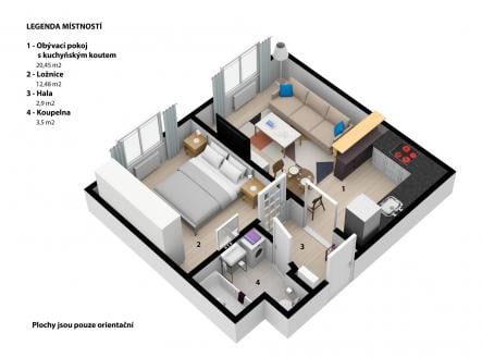 Prodej bytu, 2+kk, 40 m²