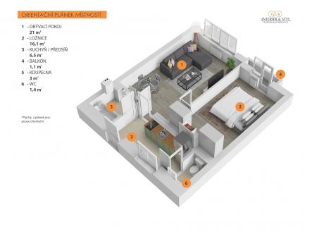 Pronájem bytu, 2+kk, 50 m²