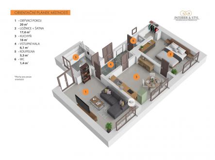 Pronájem bytu, 2+1, 67 m²