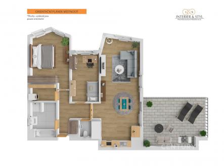 Pronájem bytu, 3+kk, 100 m²