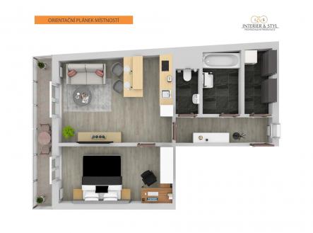 Pronájem bytu, 2+kk, 52 m²