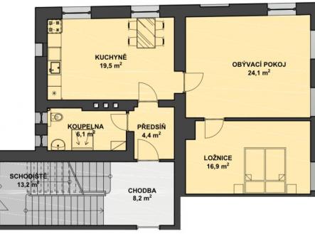 Pronájem bytu, 3+kk, 74,5 m²