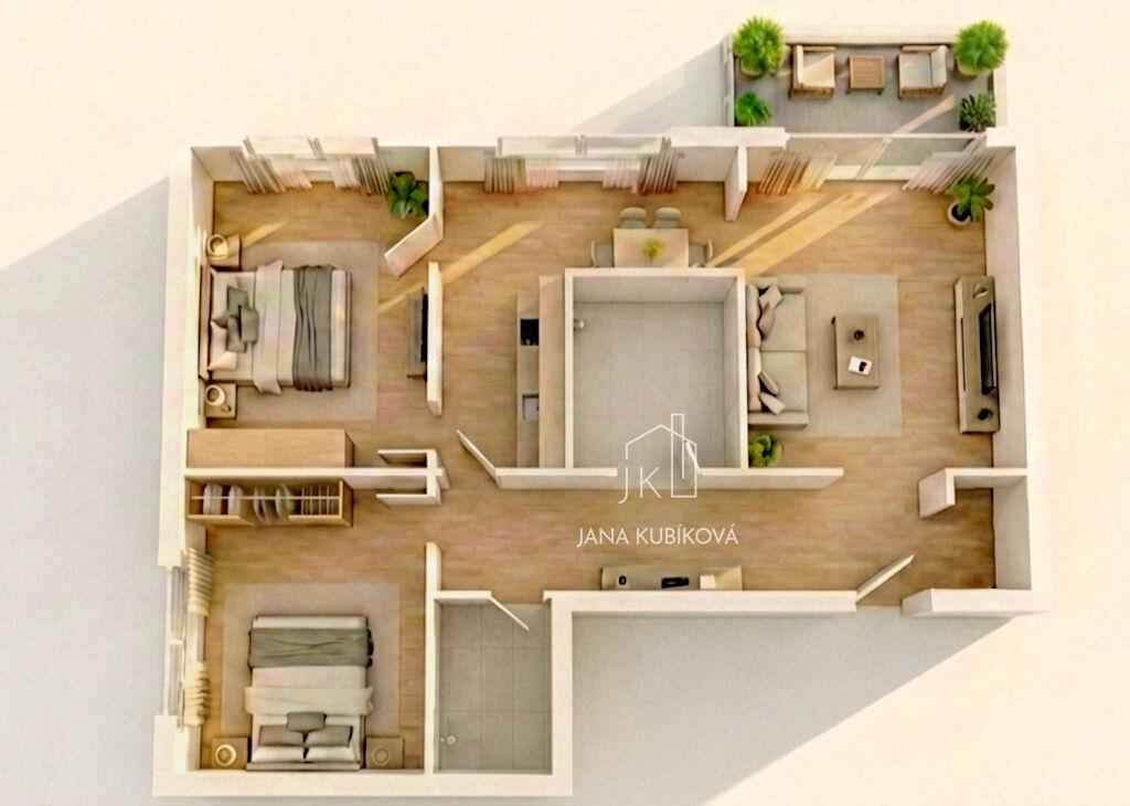 Prodej bytu 3+1 s lodžií, 70 m², Kyjov – ul. Brandlova