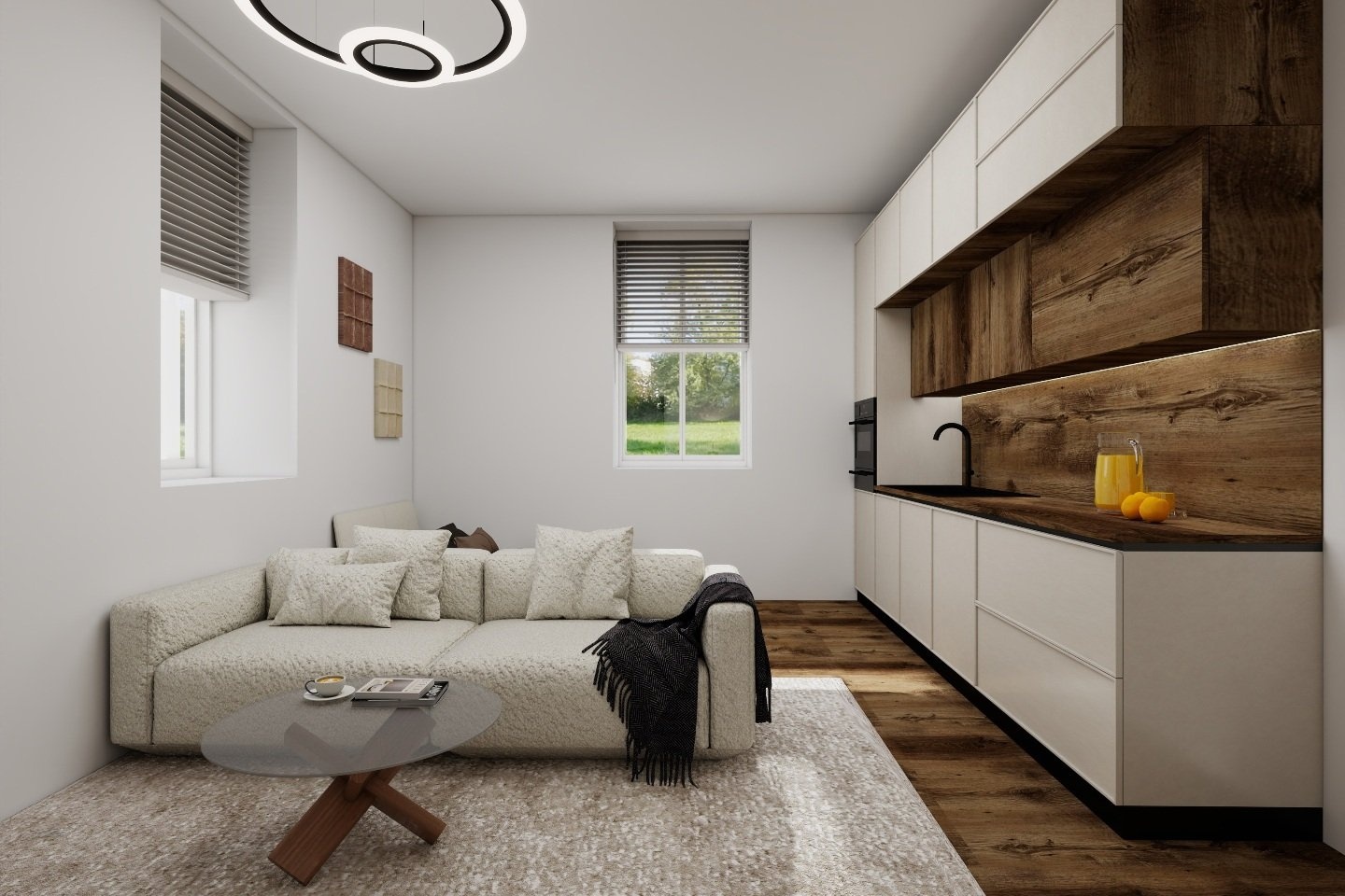 107 vizualizace obývacího pokoje