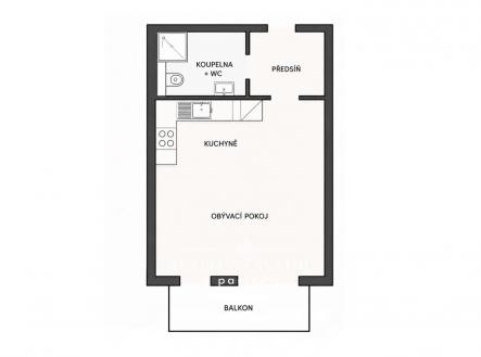Pronájem bytu, 1+kk, 36 m²