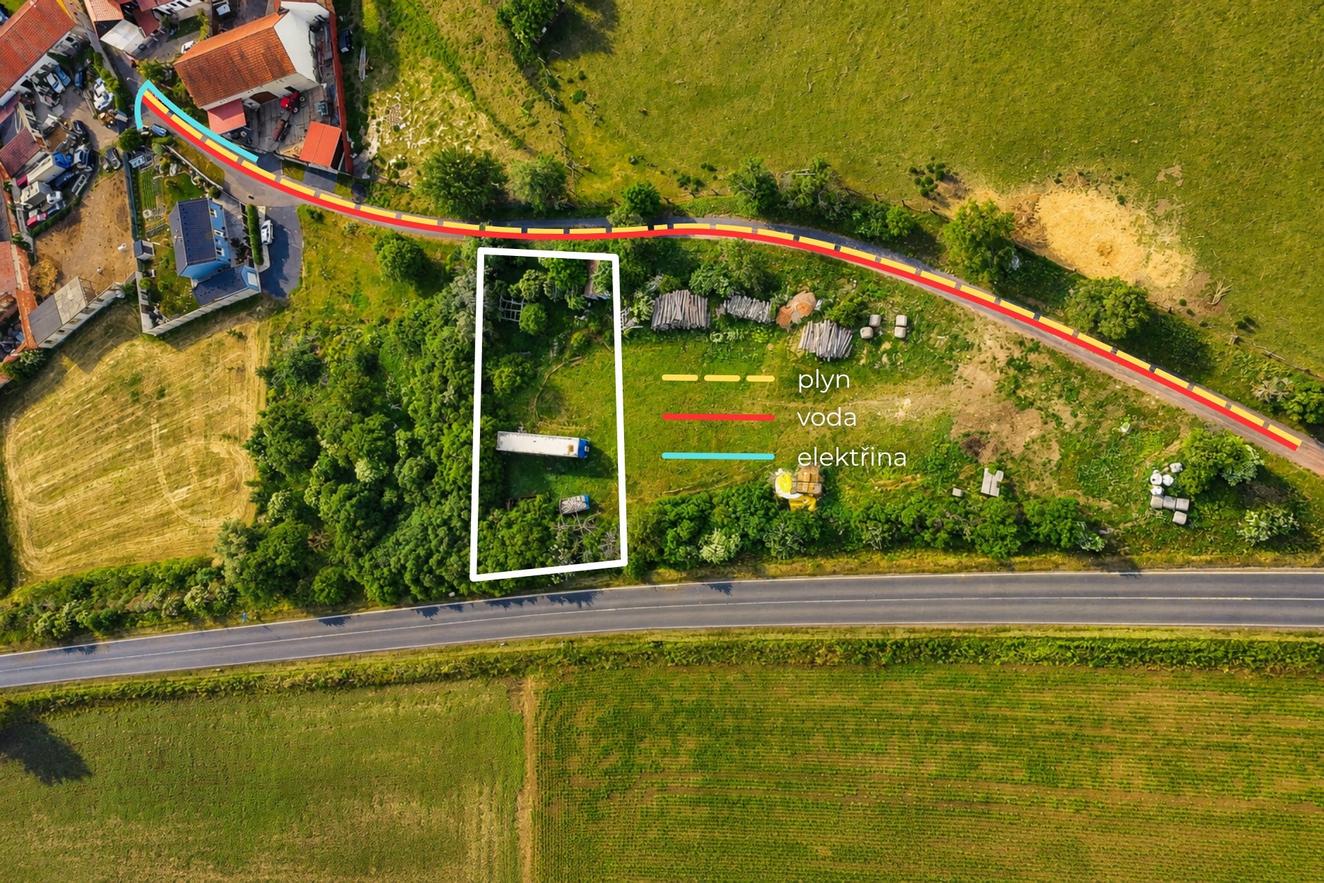 Prodej, stavební pozemek, 1180 m2, Sušany - Strupčice