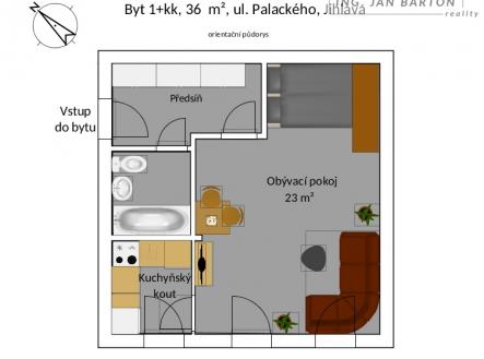 Pronájem bytu, 1+kk, 35 m²