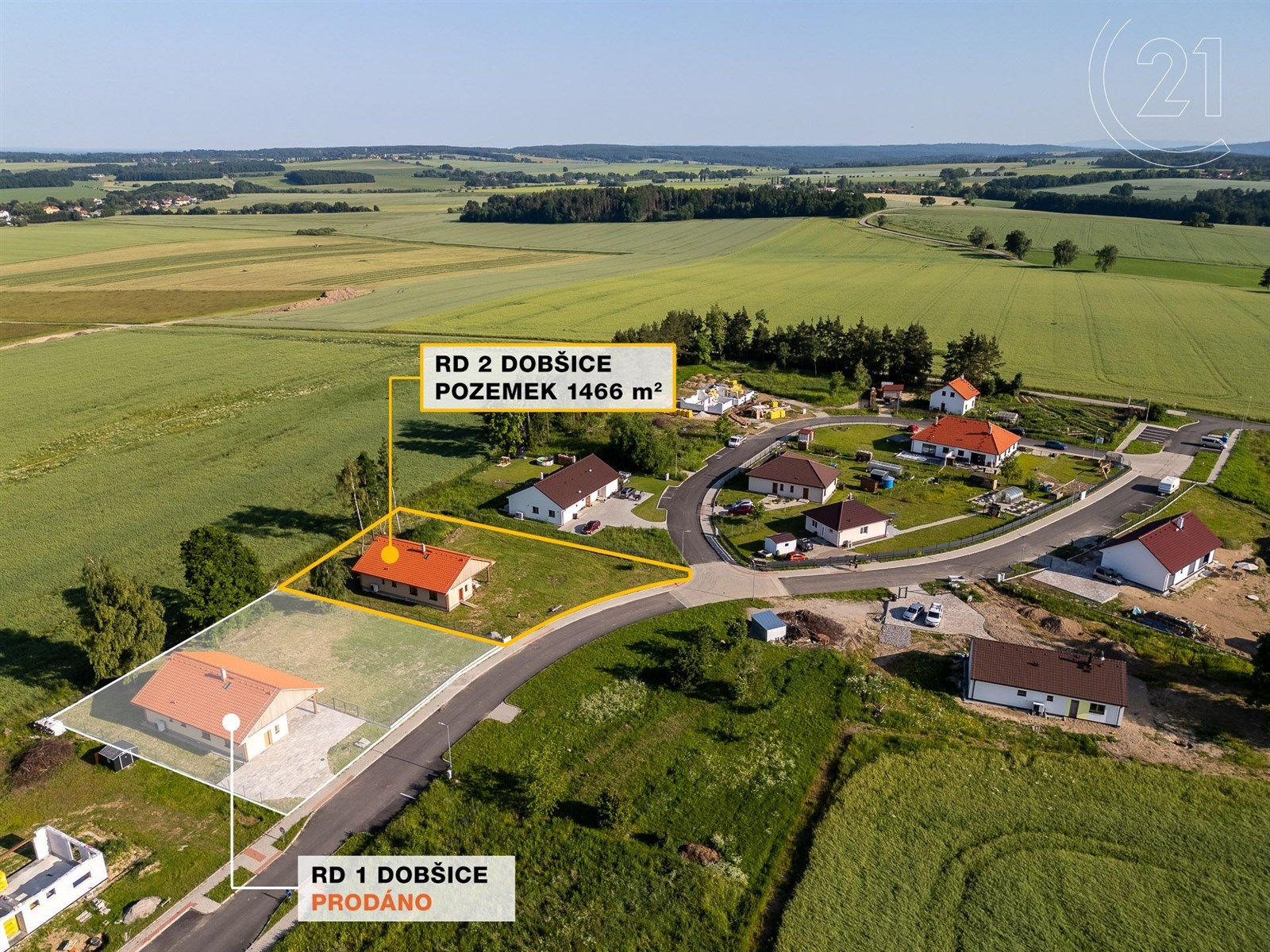 RD2 Dobšice pohled z výšky