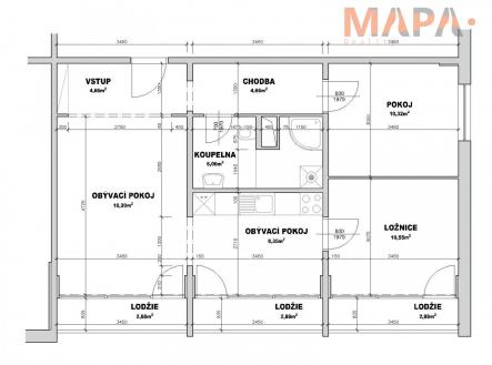 Prodej bytu, 3+1, 62 m²