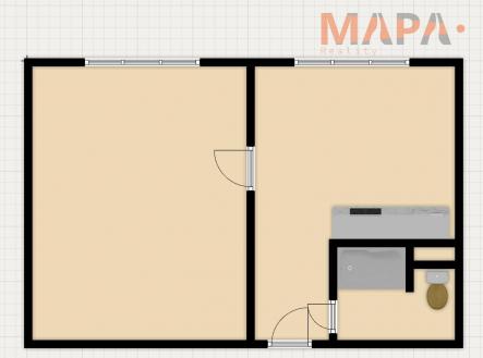 Pronájem bytu, 1+1, 35 m²