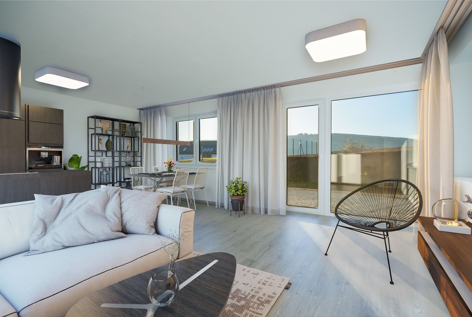 Vizualizace obývacího pokoje