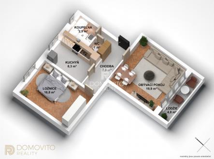 Prodej bytu, 2+1, 66 m²