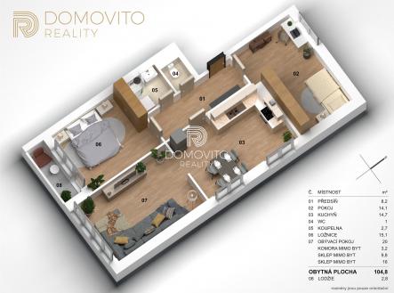 Prodej bytu, 3+1, 105 m²