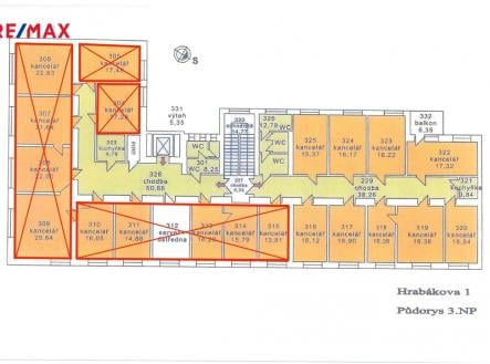 Pronájem - kanceláře, 346 m²