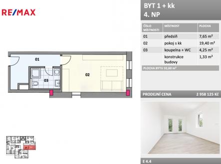 Prodej bytu, 1+kk, 32 m²