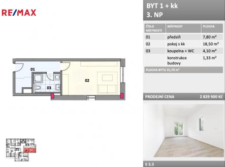 Prodej bytu, 1+kk, 31 m²