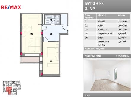Prodej bytu, 2+kk, 66 m²