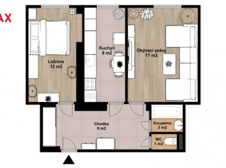 Prodej bytu, 2+1, 53 m²