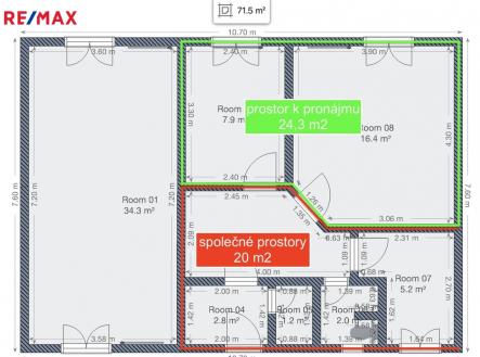 Pronájem kanceláře, 37 m²