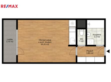 Pronájem bytu, 1+kk, 30 m²