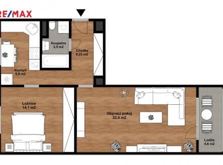 Prodej bytu, 2+1, 67 m²