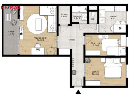 Prodej bytu, 3+1, 77 m²