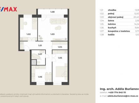 Prodej bytu, 3+1, 76 m²