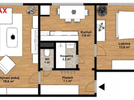 Prodej bytu, 2+1, 50 m²