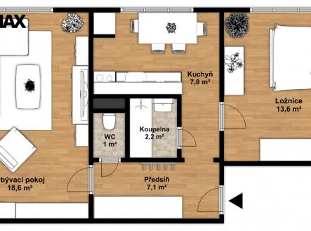 Prodej bytu, 2+1, 50 m²