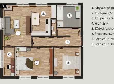 Prodej bytu, 3+1, 74 m²