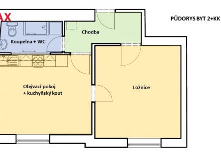Pronájem bytu, 2+kk, 51 m²
