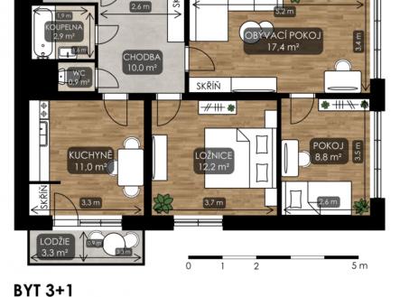 Prodej bytu, 3+1, 69 m²