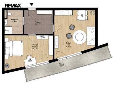 Pronájem bytu, 2+kk, 89 m²