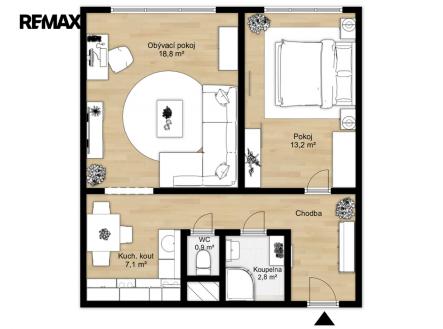 Prodej bytu, 2+1, 50 m²