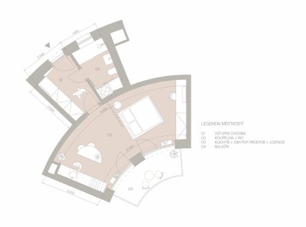 Prodej bytu, 2+kk, 42 m²