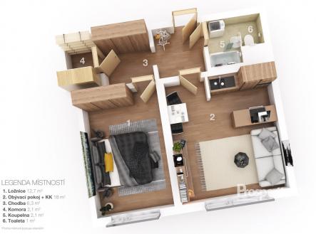 Pronájem bytu, 1+1, 42 m²