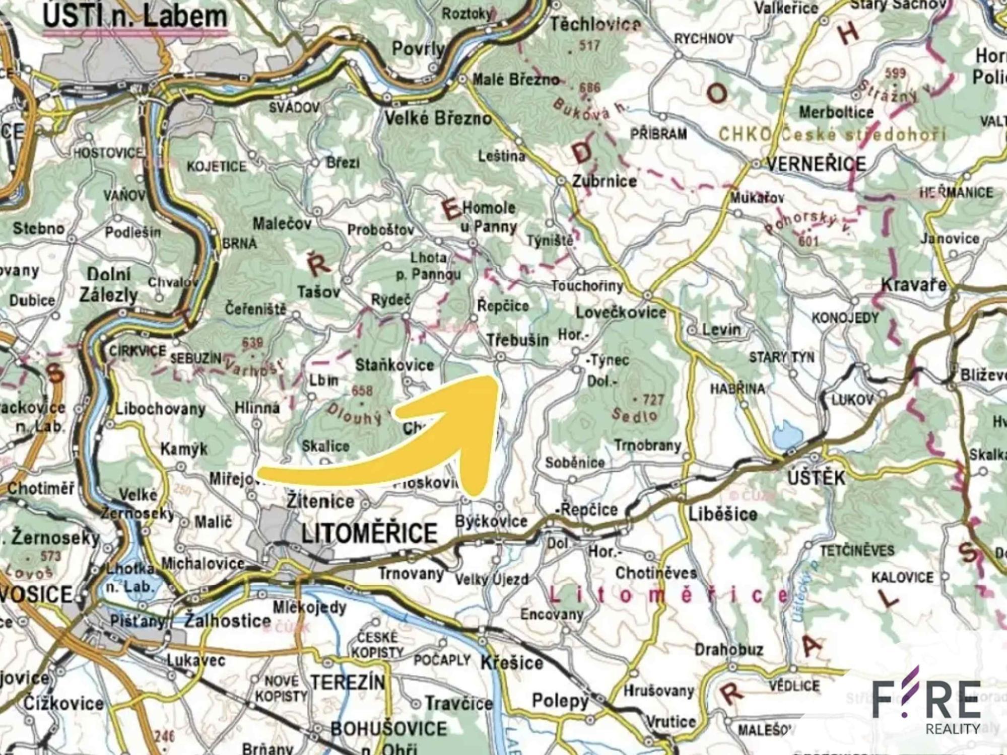 Prodej pozemek Louky|Litoměřice, Ústecký kraj, Nový Mlýnec, Třebušín, 411 42