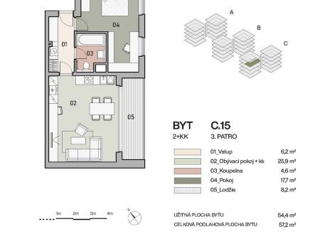 Prodej bytu, 2+kk, 57 m²